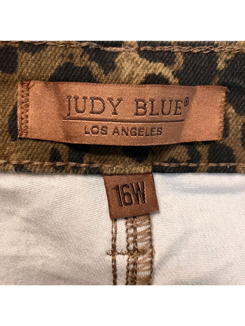 Judy Blue Womens Retro Wide Leg Leopard High Waist Jeans Size 16W Brown AN NWOT - Picture 8 of 12